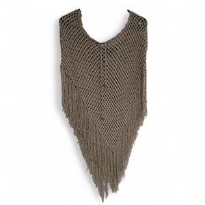 Y2K Crochet Poncho Brown Medium